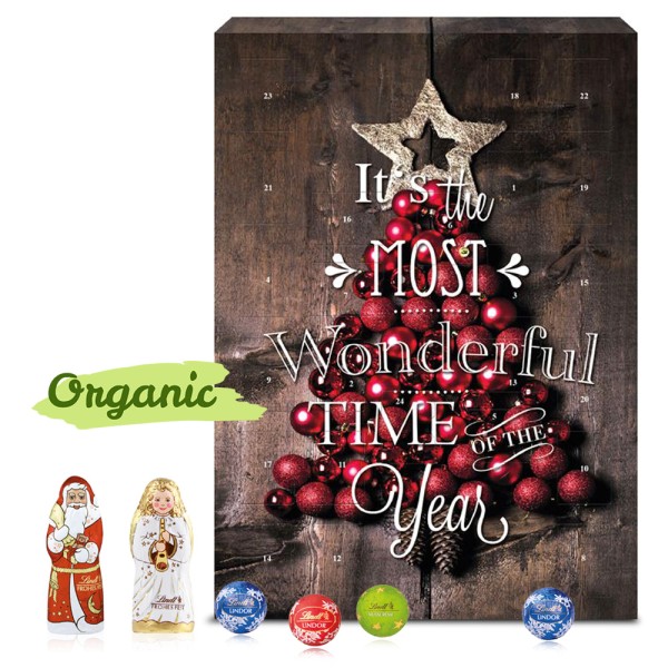 Wand-Adventskalender Lindt Gourmet mit Weihnachtsfiguren, Organic