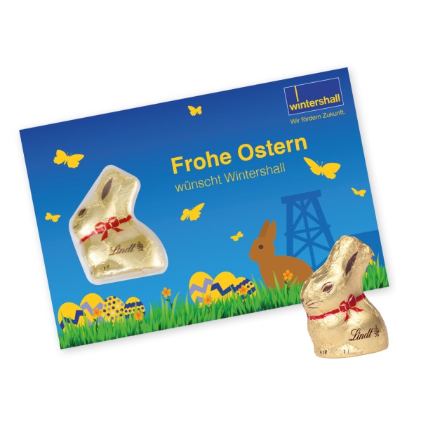 Promotion-Card Karte mit Lindt Goldhase