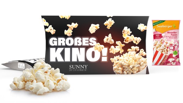 Mikrowellen-Popcorn in Werbekartonage