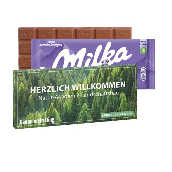 Milka Schokolade mit Werbeverpackung