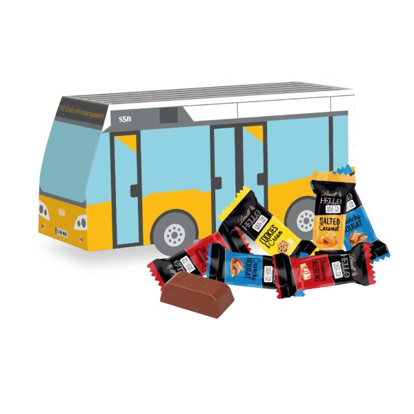 3D Präsent Bus mit Lindt HELLO