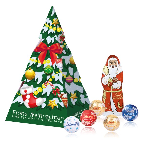 Präsent Weihnachtsbaum mit Lindt Santa & Lindt Minis
